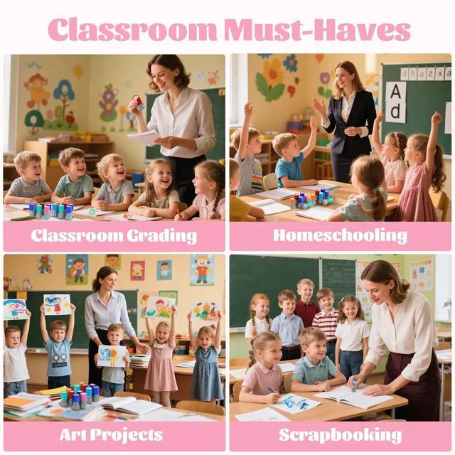 Alt view image 4 of 7 - 12Pcs Animal Teacher Stamps for Classroom Self Inking Grading Stamps Set Teacher Appreciation Gifts,Motivational Student Reward Stamps with Bees Sharks Owls, Classroom Essentials for Elementary