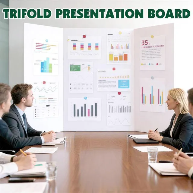 Alt view image 7 of 7 - 10 Pack White Trifold Poster Board, 36in x 48in Corrugated Project Board Presentation Board, Trifold Display Board for School Project, Business Presentation, Science Fairs, Event Display