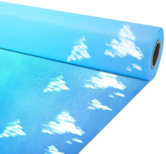 Main image of Blue Sky Cloud Bulletin Board Paper Roll,14.8FTx47IN Large Reusable Waterproof Erasable Classroom Wall Background Backdrop, Fade-Resistant Fabric Wrapping Paper School Decors Teacher Supplies