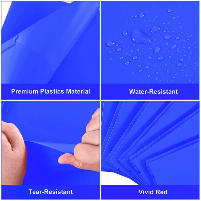 Alt view image 5 of 7 - Plastic Project-Folder with 2 Pockets and 3-Prong Fasteners, for US Letter Size, Bulk Pack Color File-Folder for US Letter Size Papers, Ideal for School & Office, (Blue)