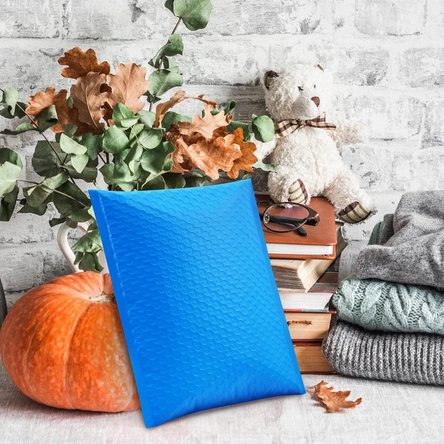 Alt view image 5 of 7 - Bubble Mailers 8.5x12" 25 Pack Usable Size 8.5x11" Blue Padded Mailer Waterproof Self Seal Adhesive Medium Padded Envelopes for Small Business Bulk Bubble Wrap Mailers for Mailing Jewelry Book #2