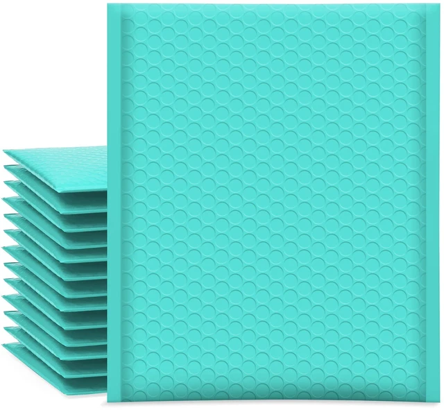 Main image of Bubble Mailers 8.5x12" 25 Pack Usable Size 8.5x11" Teal Shipping Bag Waterproof Self Seal Adhesive Medium Padded Envelopes for Small Business Bulk Bubble Wrap Mailers for Mailing Jewelry Book #2