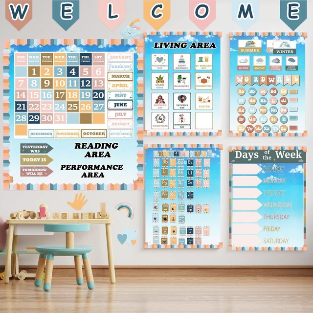 Alt view image 4 of 7 - Blue Sky Cloud Bulletin Board Paper Roll,14.8FTx47IN Large Reusable Waterproof Erasable Classroom Wall Background Backdrop, Fade-Resistant Fabric Wrapping Paper School Decors Teacher Supplies