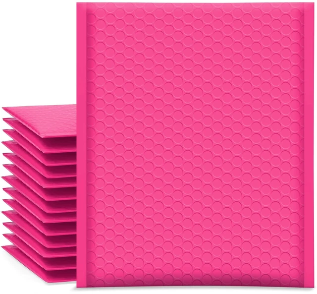 Main image of Bubble Mailers 8.5x12" 25 Pack Usable Size 8.5x11" Hot Pink Padded #2 Waterproof Self Seal Adhesive Medium Padded Envelopes for Small Business Bulk Bubble Wrap Mailers for Mailing Jewelry Makeup