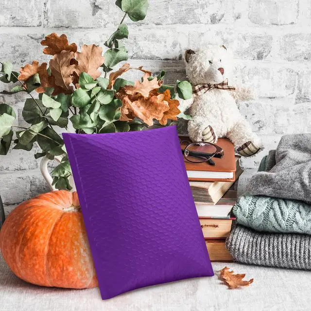 Alt view image 7 of 7 - Bubble Mailers 8.5x12" 25 Pack Usable Size 8.5x11" Purple Padded #2 Waterproof Self Seal Adhesive Medium Padded Envelopes for Small Business Bulk Bubble Wrap Mailers for Mailing Jewelry Makeup