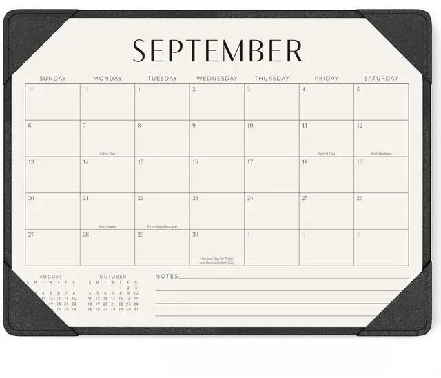 Main image of Desk Calendar 2026-2027 with Protective Mat 14"x10.5" Desk Pad Calendar From July 2026 to December 2027, Desk Blotter Calendar for Easy Planning, Gift for the Holidays, Black