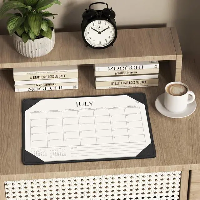 Alt view image 7 of 7 - Desk Calendar 2026-2027 with Protective Mat 14"x10.5" Desk Pad Calendar From July 2026 to December 2027, Desk Blotter Calendar for Easy Planning, Gift for the Holidays, Black