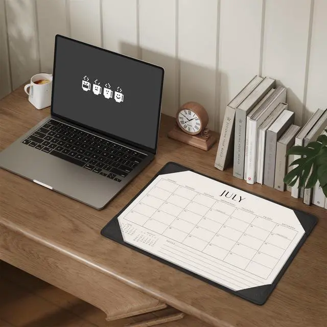 Alt view image 5 of 7 - Desk Calendar 2026-2027 with Protective Mat 14"x10.5" Desk Pad Calendar From July 2026 to December 2027, Desk Blotter Calendar for Easy Planning, Gift for the Holidays, Black