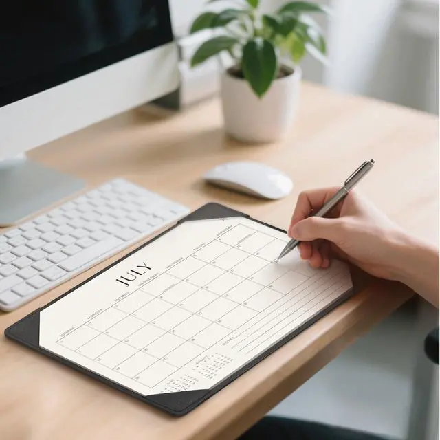 Alt view image 6 of 7 - Desk Calendar 2026-2027 with Protective Mat 14"x10.5" Desk Pad Calendar From July 2026 to December 2027, Desk Blotter Calendar for Easy Planning, Gift for the Holidays, Black