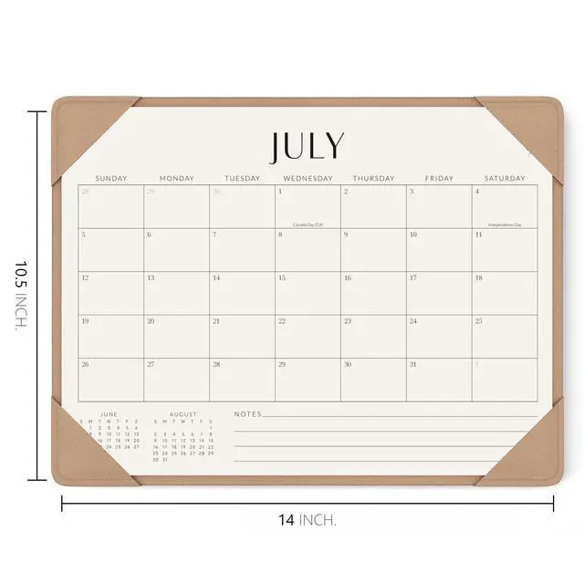 Alt view image 2 of 7 - Desk Calendar 2026-2027 with Protective Mat 14"x10.5" Desk Pad Calendar From August 2026 to December 2027, Desk Blotter Calendar for Easy Planning, Gift for the Holidays, Apricot