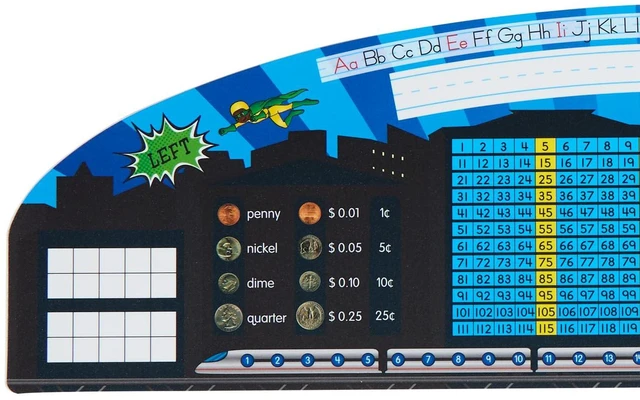 Alt view image 6 of 6 - Superhero Desktop Reference Nameplates, 24-Pack, Ages 5+ Kindergarten+, Self-Adhesive Deluxe Plastic with 120 Grid, Place Value, Number Line, Clock, Shapes, Coins & Double Ten-Frames: Amazon.com
