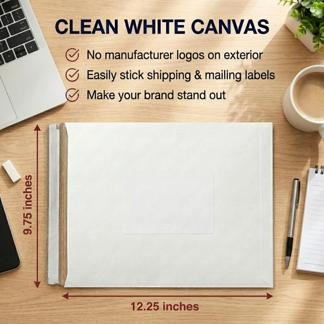 Alt view image 3 of 7 - Rigid Mailers 9" x 12" (100-Pack) - Cardboard Mailer Envelopes for Photos, Documents, Prints - Stay Flat
