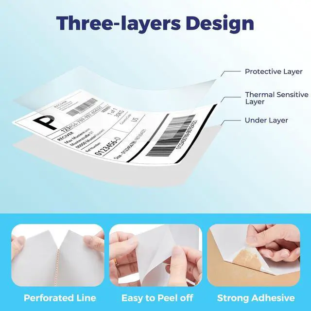 Alt view image 7 of 7 - 500 Pcs 12x15.5" Poly Mailers Sets with 4x6" Thermal Labels Waterproof Mailing Envelopes & Stickers for Clothing, Strong Adhesive Poly Shipping Postage Bags for Business (White A Box)