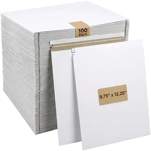Main image of Rigid Mailers 9" x 12" (100-Pack) - Cardboard Mailer Envelopes for Photos, Documents, Prints - Stay Flat