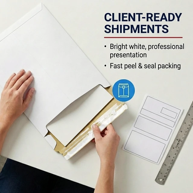 Alt view image 4 of 7 - Rigid Mailers 9" x 12" (100-Pack) - Cardboard Mailer Envelopes for Photos, Documents, Prints - Stay Flat