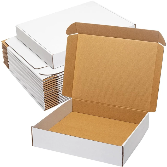 Main image of White Shipping Boxes 13x11x3" 20 Pack Corrugated Cardboard Box Medium Literature Mailer Packaging Supplies Mailing Boxes for Small Business