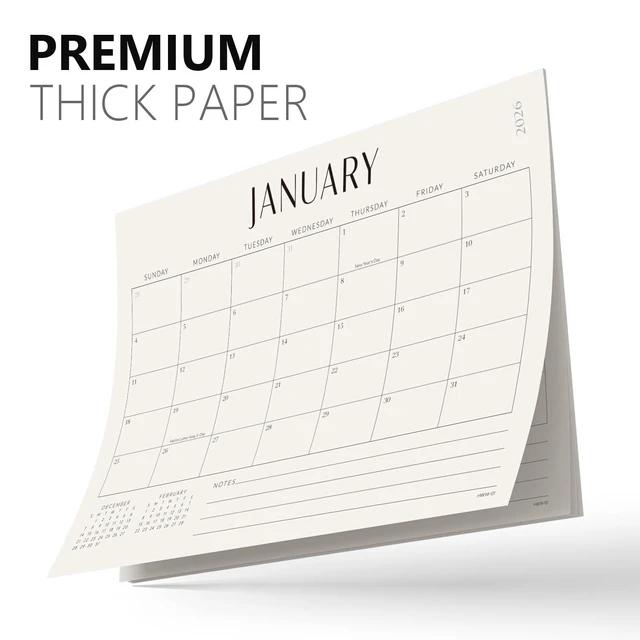 Alt view image 4 of 7 - Desk Calendar 2026-2027 with Protective Mat 14"x10.5" Desk Pad Calendar From August 2026 to December 2027, Desk Blotter Calendar for Easy Planning, Gift for the Holidays, Apricot