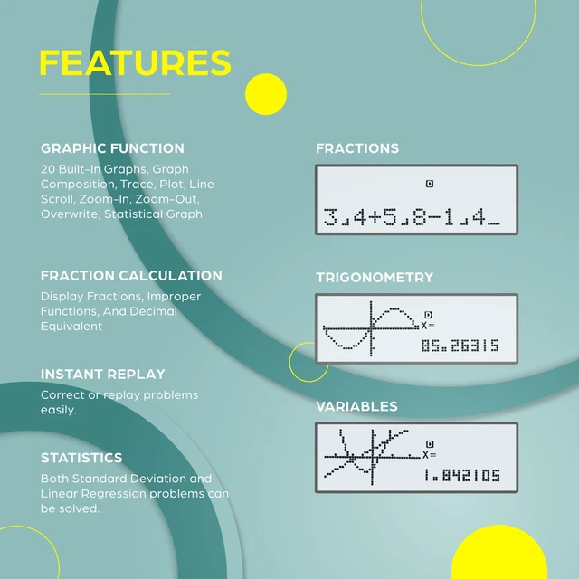 Alt view image 2 of 7 - TOVO Scientific Calculator with Graphic Functions, 360+ Functions Graphing Calculator for Students, Large 3" Screen Multi-Mode Scientific Calculators for High School & College, TS-259