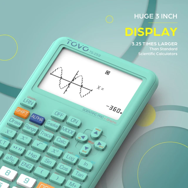 Alt view image 6 of 7 - TOVO Scientific Calculator with Graphic Functions, 360+ Functions Graphing Calculator for Students, Large 3" Screen Multi-Mode Scientific Calculators for High School & College, TS-259