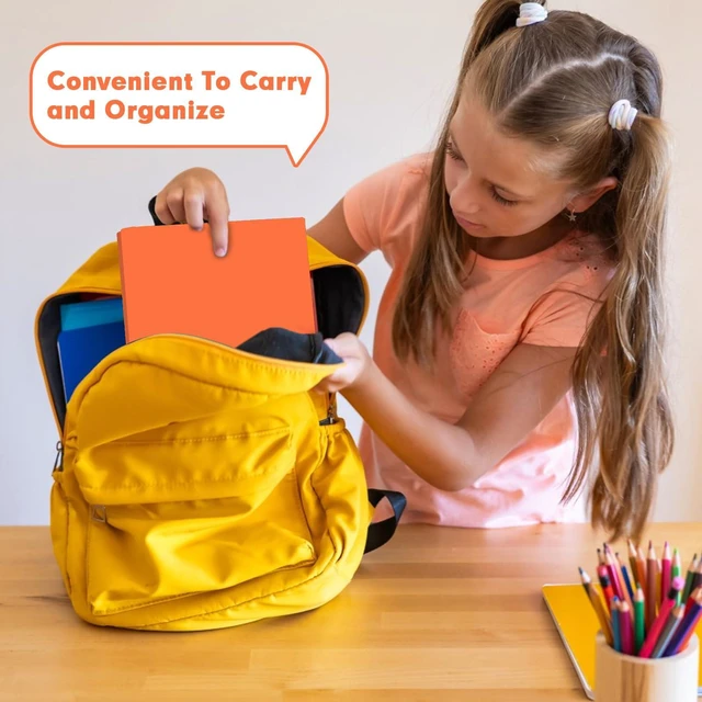 Alt view image 6 of 7 - 30 Pack Plastic 2 Pocket Folders with Prongs, Letter Size Orange Functional Folder Design With Metal Fastener Prongs, Keeps Documents Organized For School, Home And Workplace Filing