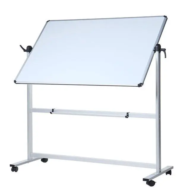 Main image of Double-Sided Magnetic Mobile Whiteboard, 44" x 30" Rolling Dry Erase Board Easel Stand on Wheels with Aluminium Frame for School Office Home