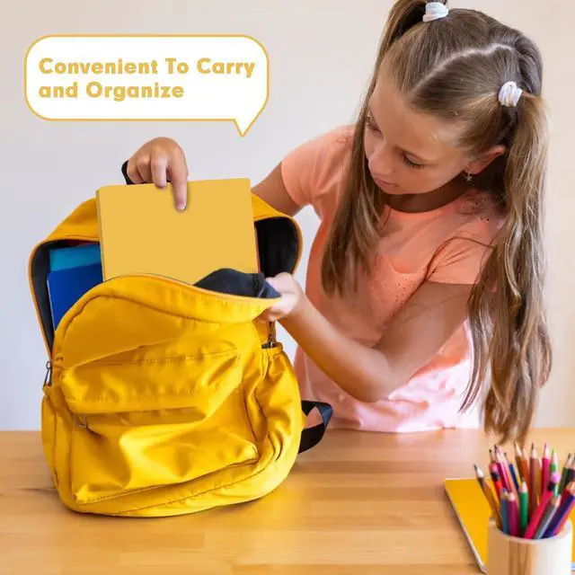 Alt view image 6 of 7 - 30 Pack Plastic 2 Pocket Folders with Prongs Letter Size Yellow Color Functional Folder Design With Metal Fastener Prongs, Keeps Documents Organized For School, Home And Workplace Filing