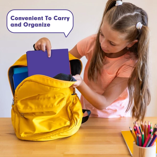 Alt view image 6 of 7 - 30 Pack Plastic 2 Pocket Folders with Prongs Letter Size Purple Functional Folder Design With Metal Fastener Prongs, Keeps Documents Organized For School, Home And Workplace Filing