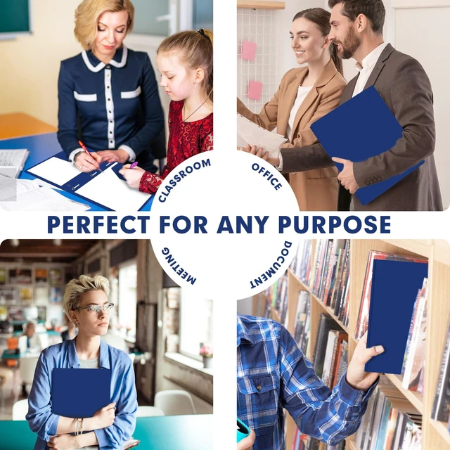 Alt view image 7 of 7 - 30 Pack Plastic 2 Pocket Folders with Prongs, Letter Size Blue Folder Functional Folder Design With Metal Fastener Prongs, Keeps Documents Organized For School, Home And Workplace Filing
