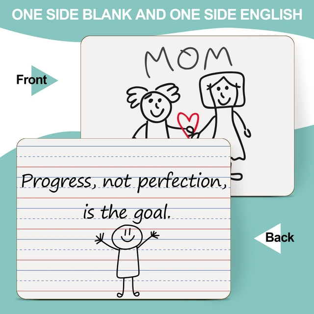 Alt view image 2 of 7 - 30 Pack Small White Boards, 9"x12" Double Sided Personal Dry Erase Boards Portable Handheld Whiteboards with Lines for Kids, Students, Teacher School, Include 30 Markers, 30 Erasers
