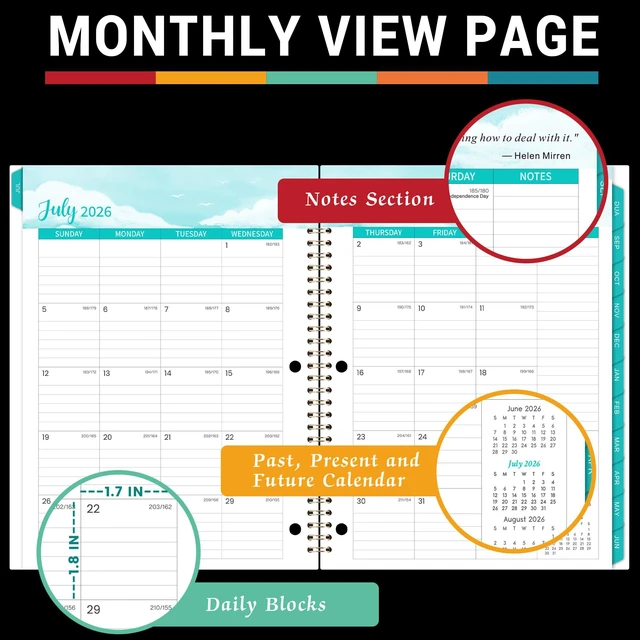 Alt view image 3 of 7 - Student Planner 2026-2027 - Monthly and Weekly School Planner 2026-2027 Monthly Tabs & Stickers, July 2026 - June 2027, 11" × 9", Academic Planner for Middle or High School -Black