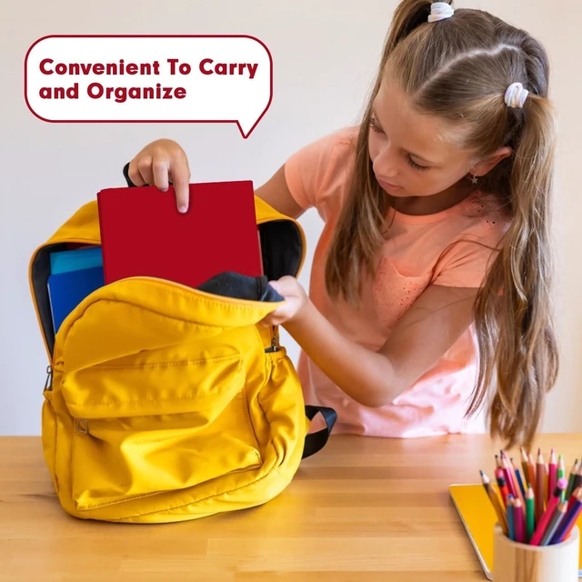 Alt view image 6 of 7 - 30 Pack Plastic 2 Pocket Folders with Prongs, Letter Size Red Folder Functional Folder Design With Metal Fastener Prongs, Keeps Documents Organized For School, Home And Workplace Filing