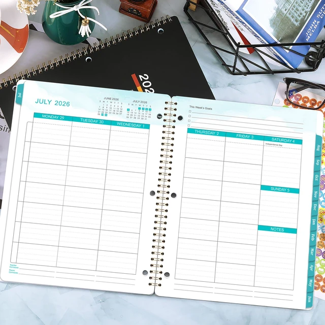 Alt view image 7 of 7 - Student Planner 2026-2027 - Monthly and Weekly School Planner 2026-2027 Monthly Tabs & Stickers, July 2026 - June 2027, 11" × 9", Academic Planner for Middle or High School -Black