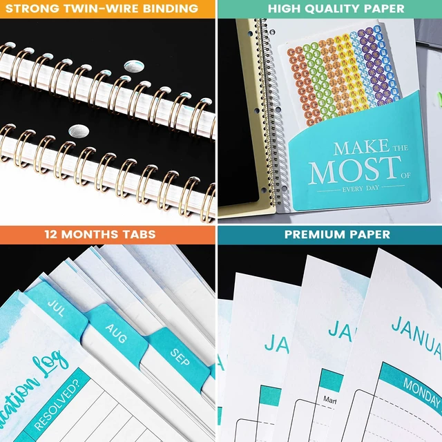 Alt view image 6 of 7 - Student Planner 2026-2027 - Monthly and Weekly School Planner 2026-2027 Monthly Tabs & Stickers, July 2026 - June 2027, 11" × 9", Academic Planner for Middle or High School -Black
