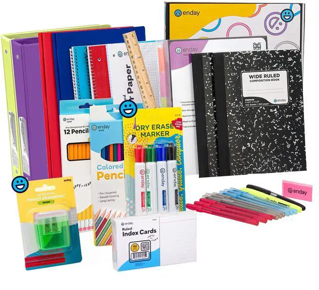Main image of Middle School Supplies Kit - 6th, 7th, and 8th Grade Back to School Supplies - 55 Piece, Premium Quality Kids School Supplies for Girls & Boys, Grades 6-8 Middle School Supplies for Kids