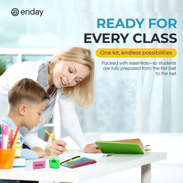 Alt view image 5 of 7 - Middle School Supplies Kit - 6th, 7th, and 8th Grade Back to School Supplies - 55 Piece, Premium Quality Kids School Supplies for Girls & Boys, Grades 6-8 Middle School Supplies for Kids