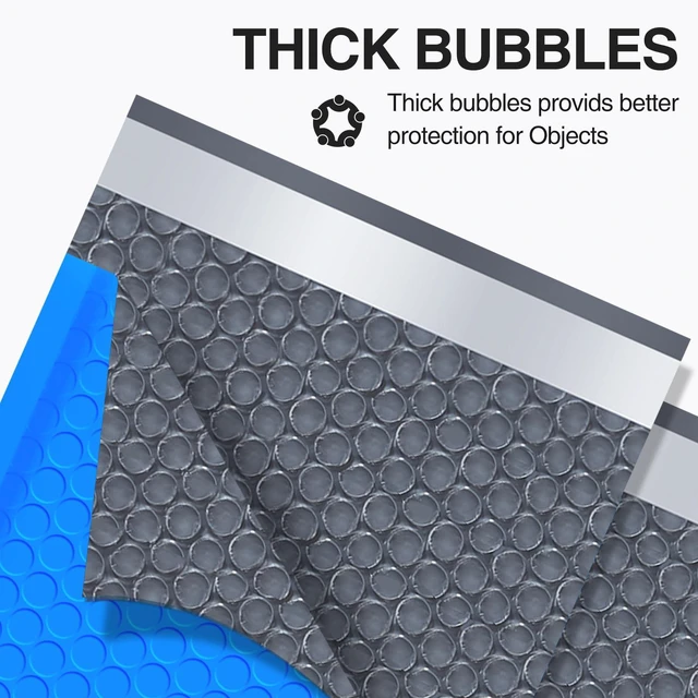 Alt view image 4 of 7 - Bubble Mailers 7.25x12" 25 Pack Usable Size 7.25x11" Blue Padded #1 Waterproof Self Seal Adhesive Medium Padded Envelopes for Small Business Bulk Bubble Wrap Mailers for Mailing Jewelry Makeup