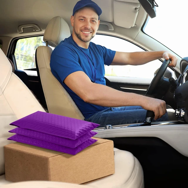 Alt view image 6 of 7 - Bubble Mailers 7.25x12" 25 Pack Usable Size 7.25x11" Purple Padded #1 Waterproof Self Seal Adhesive Medium Padded Envelopes for Small Business Bulk Bubble Wrap Mailers for Mailing Jewelry Makeup