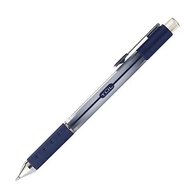 Alt view image 4 of 4 - Gel Pens, Retractable, Medium Point, 0.7 mm, Gray Barrel, Blue Ink, Pack Of 12