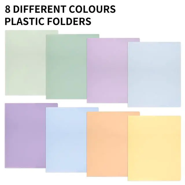 Alt view image 6 of 7 - 24pcs Plastic Folders with Pockets, Heavy Duty Pocket Folders, 2 Pocket File Folders with 2 Business Card Holder, 8 Colors, Letter Size, A4 Size, for Office School Filing Supplies