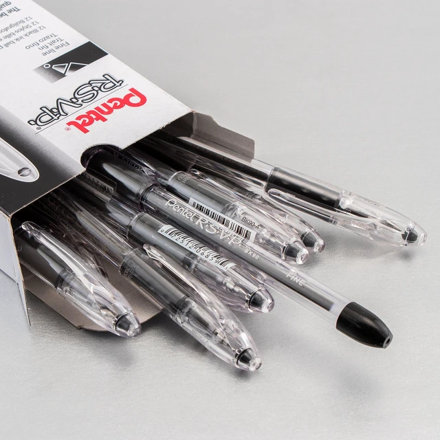 Alt view image 3 of 6 - RSVP Ballpoint Pen, Fine Line, (0.7mm), Black Ink (BK90-A),12 Count (Pack of 2)