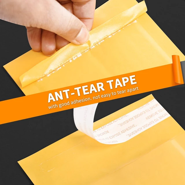 Alt view image 3 of 6 - Kraft bubble mailers 10.5x15 Inch 50 Pack,Self-Sealing Paper Envelopes for Packaging,Strong Adhesion Envelope Mailers, Waterproof Cushioned Padded Shipping Bags Yellow #5