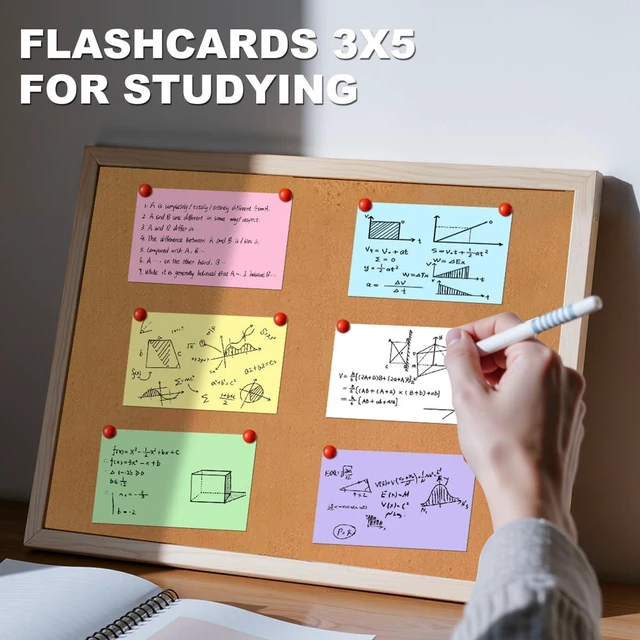 Alt view image 3 of 7 - 600 PCS 3x5 Index Cards Blank Study Flashcards 3x5 Colored Note Cards Bulk Colorful Flashcards Study Cards Blank Flash Cards 3 by 5 Index Card Cue Notecards Receipt Note Card for School Office Home