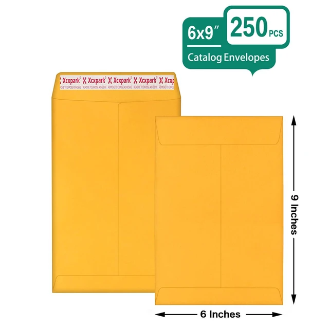 Alt view image 2 of 7 - 250 PCS 6x9 inches Security Catalog Envelopes Printable Self Seal Envelopes, Anti Tear brown Kraft Envelopes for Invitation Cards, Pictures, Photos, Documents (Pack of 2)