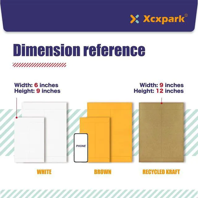 Alt view image 3 of 7 - 250 PCS 9x12 inches Security Catalog Envelopes Printable Self Seal Envelopes, Anti Tear White Kraft Envelopes for Invitation Cards, Pictures, Photos, Documents