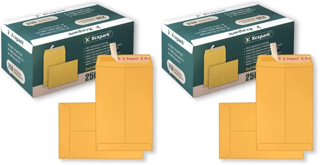 Main image of 250 PCS 6x9 inches Security Catalog Envelopes Printable Self Seal Envelopes, Anti Tear brown Kraft Envelopes for Invitation Cards, Pictures, Photos, Documents (Pack of 2)