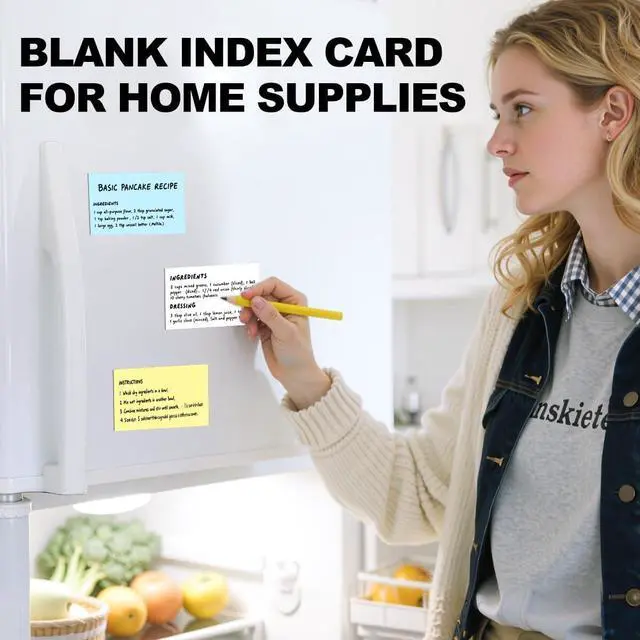 Alt view image 4 of 7 - 600 PCS 3x5 Index Cards Blank Study Flashcards 3x5 Colored Note Cards Bulk Colorful Flashcards Study Cards Blank Flash Cards 3 by 5 Index Card Cue Notecards Receipt Note Card for School Office Home