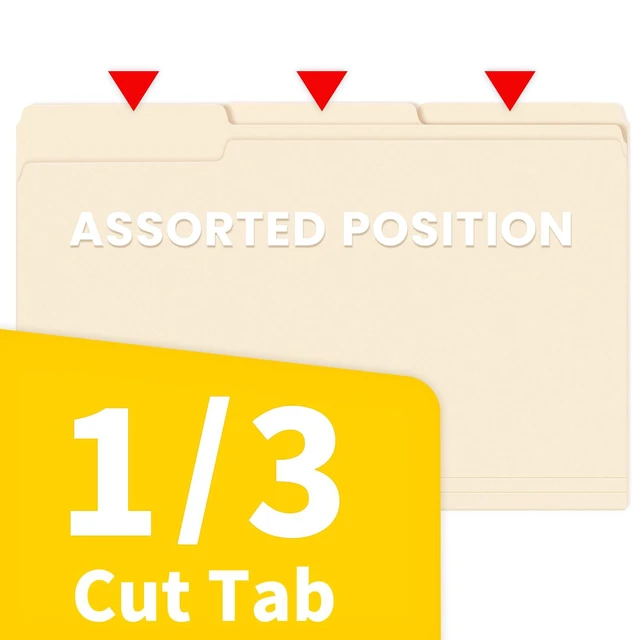 Alt view image 2 of 7 - Manilla Folders Legal Size (14 x 8.5 inches),100 Per Box, Durable Paper File Folders with 1/3 Cut Tab for Office, Legal Documents, Filing, and Organizing