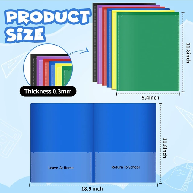 Alt view image 2 of 7 - 24 Pcs Parent Teacher Communication Folder with Clear Front Pocket, 2 Pocket Home School Folders Take Home Homework Folder for Students Classroom (24, Purple)
