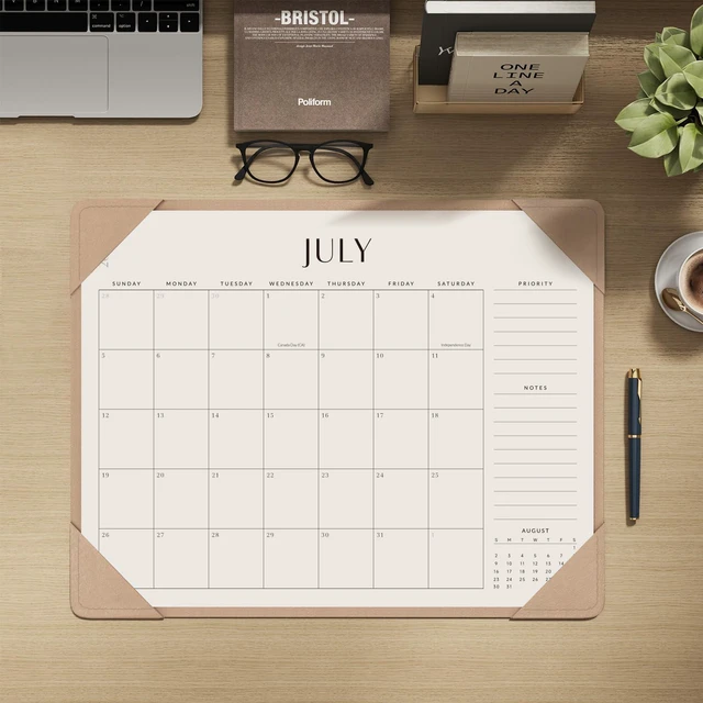 Alt view image 5 of 7 - Desk Calendar 2026-2027 with Protective Mat, Academic Desk Calendar Desk Pad Calendar From July 2026 to December 2027, Large 22x17 inch, Desk Blotter Calendar for Home, Office
