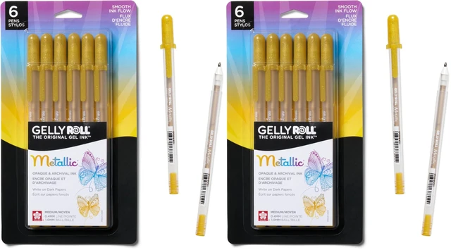 Main image of Gelly Roll Metallic Gel Pens, 6 Piece Gold, 12 Pack